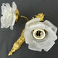 Pair of Wall Lights Vintage French Ornate Double Arm Glass Sconces LOT 6477