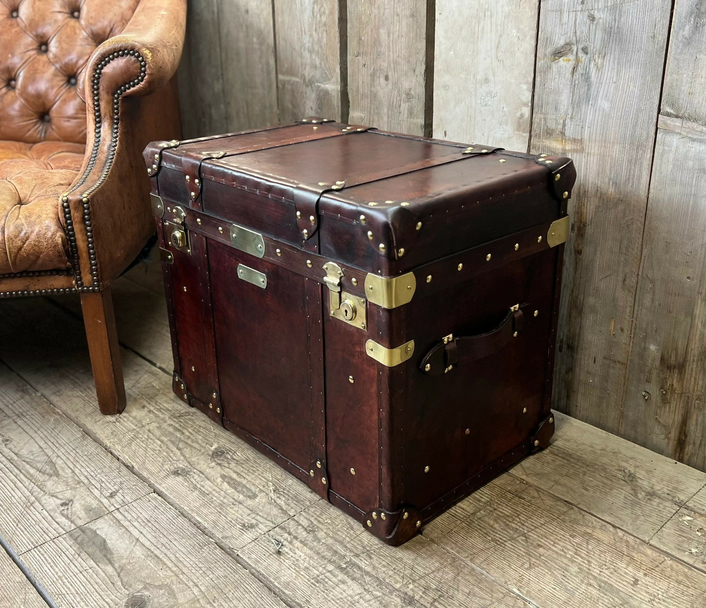Luxury Hand Dyed Leather Campaign Chest