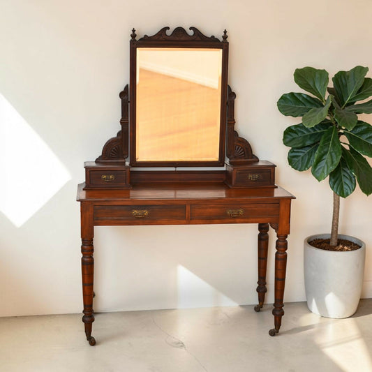 Antique Dressing Table Edwardian Bevelled Mirror Drawers FREE UK Delivery