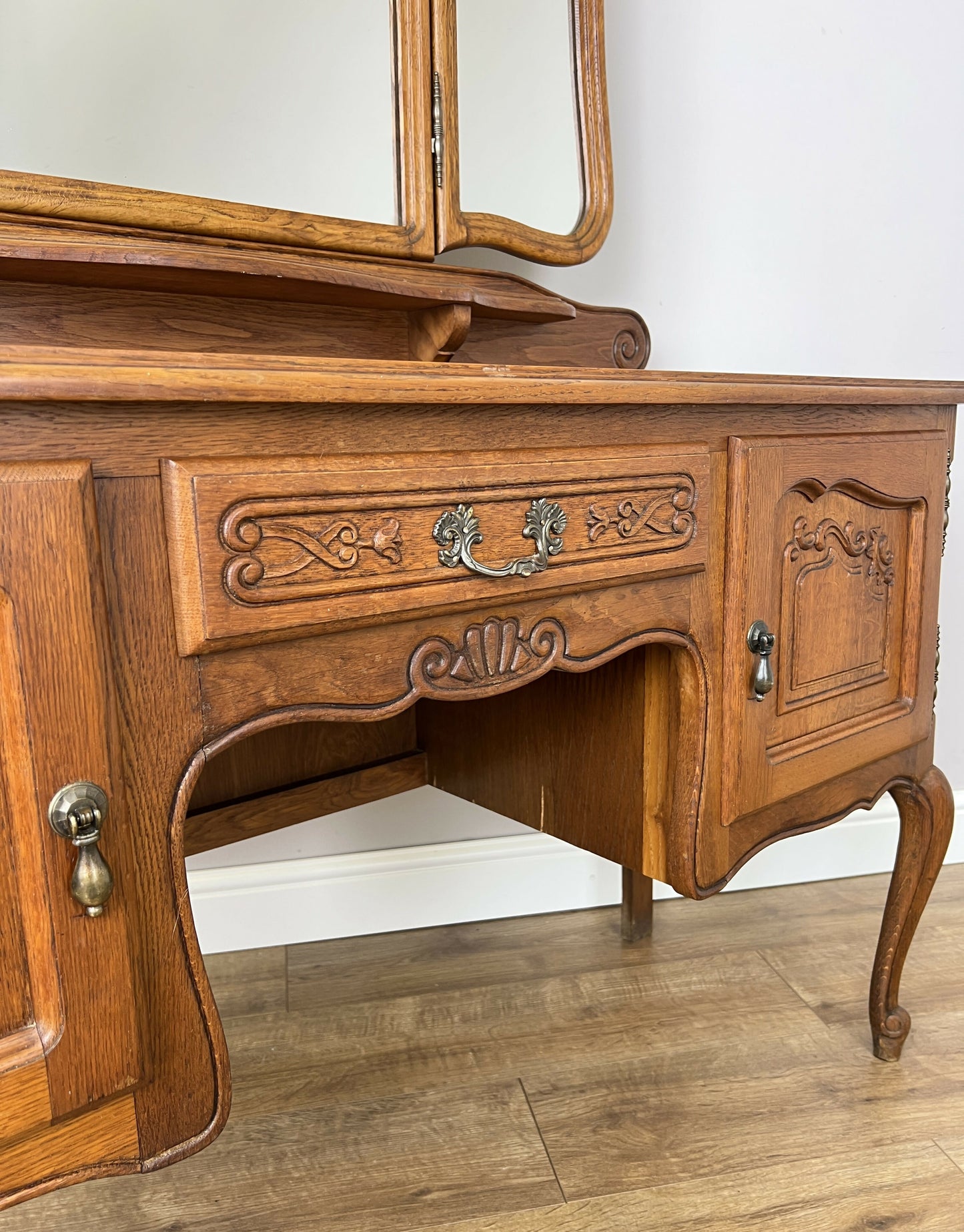 Dressing Table with Mirror Vintage French Louis Vanity Table Makeup LOT 6341