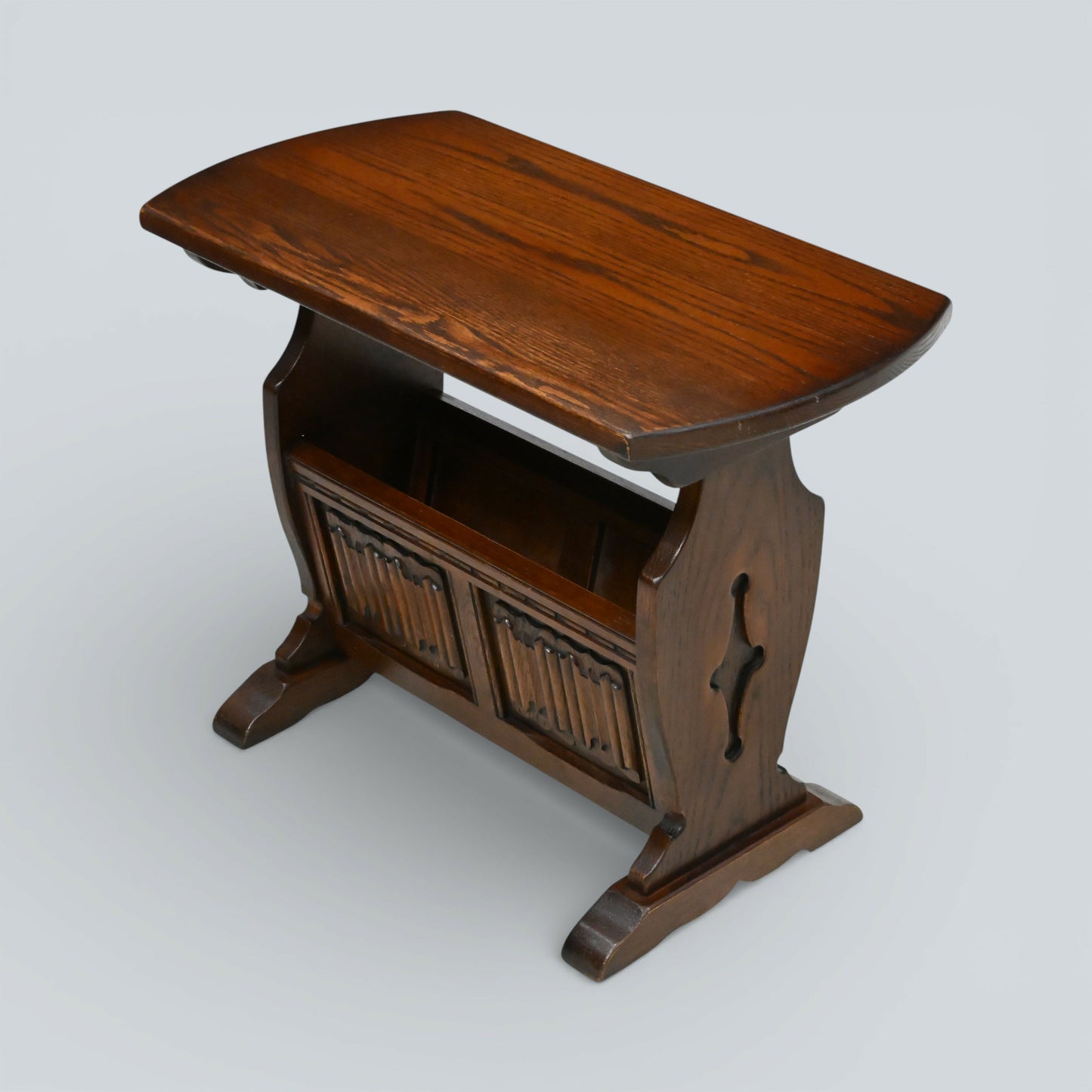 Old Charm Magazine Rack With Coffee Table Top In Tudor Brown FREE* UK Delivery