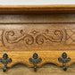 Coat Rack Vintage French Carved Oak Wall Mounted 5 Hooks Rack Hanger LOT 6210