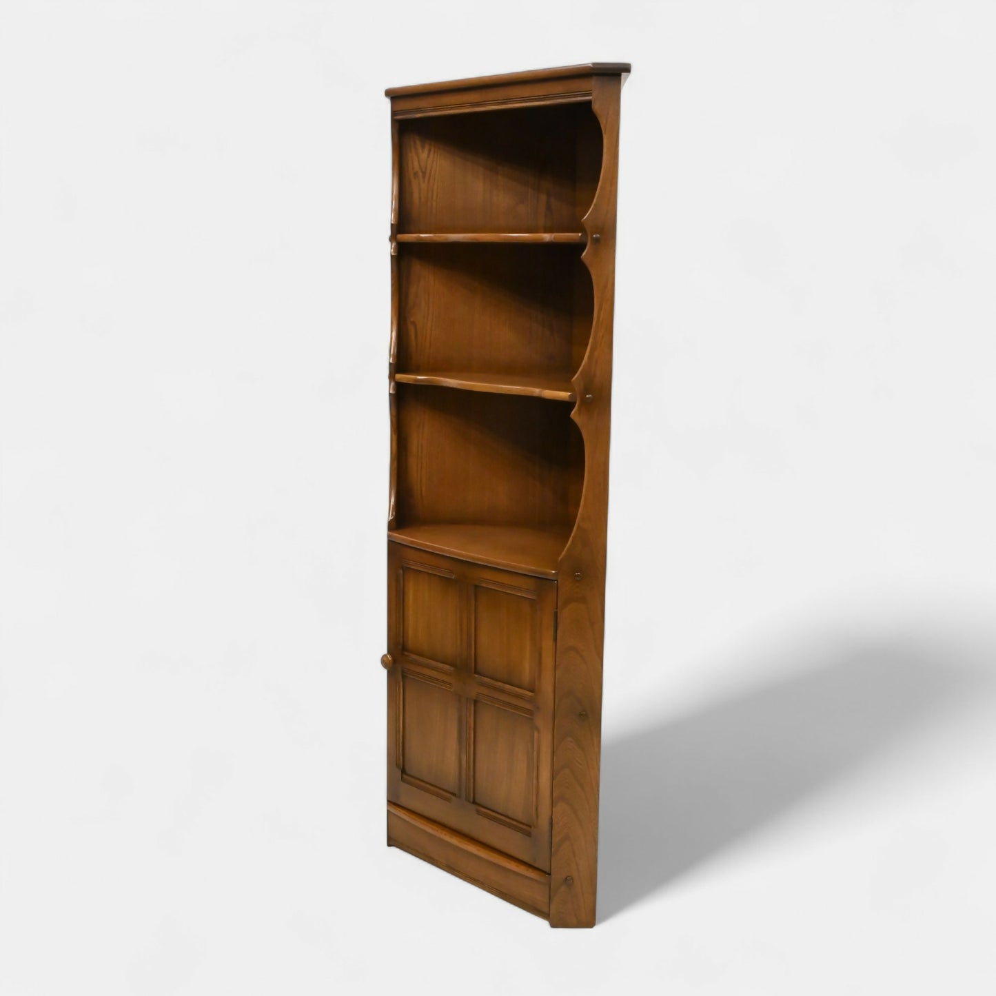 Genuine Ercol Corner Cabinet with Shelves and Cupboard #474 EXC FREE UK Delivery. SBR10798/0508E