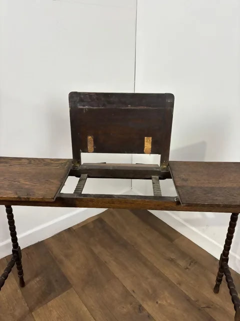 Vintage Oak Bobbin Turned Reading Table