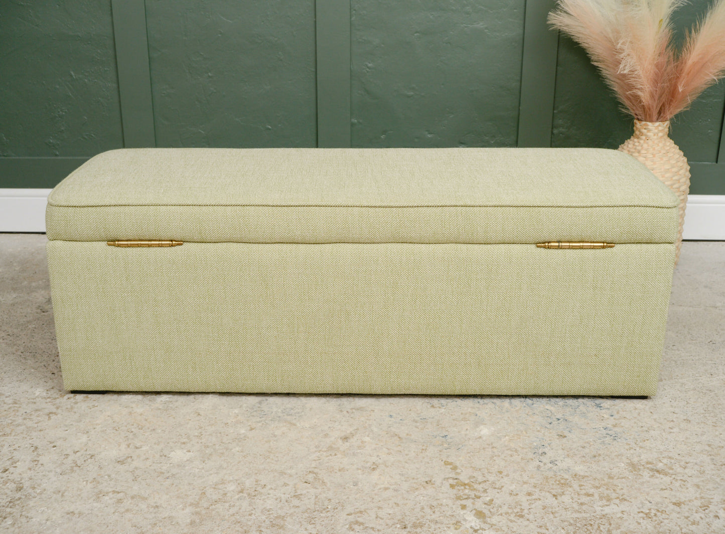 Green Upholstered Ottoman Bench Blanket Box By Sofa.com