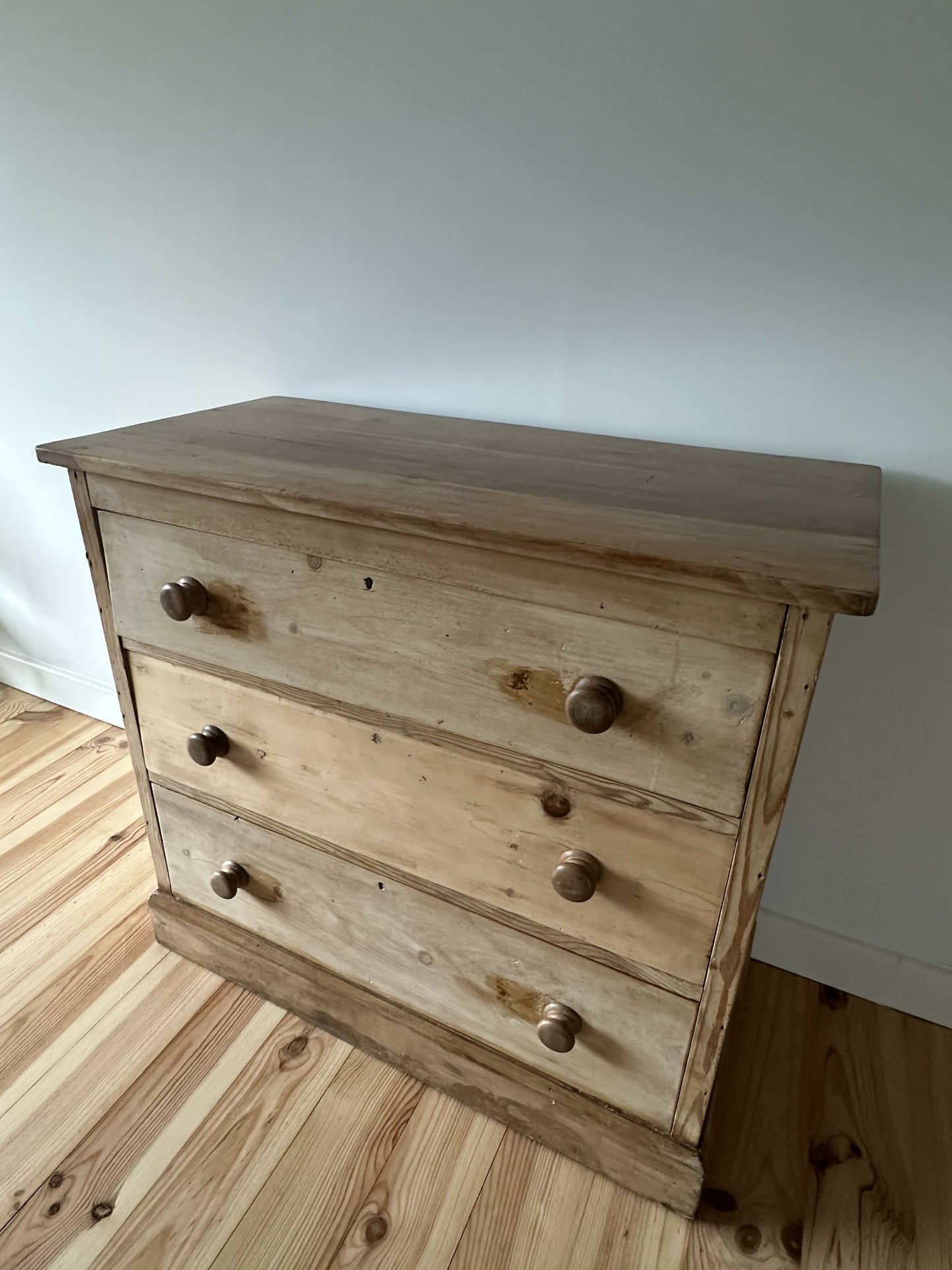 Antique Victorian Pine Chest of Drawers Rustic Solid Stripped Pine