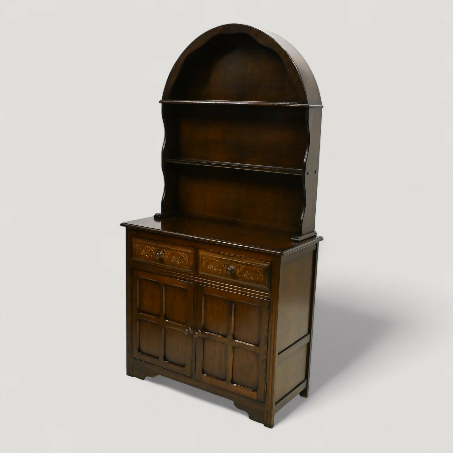 Vintage Oak Dutch Dresser 2 Drawer 2 Door Dome Top 2 Piece FREE UK Delivery*. SBR10927/1009E