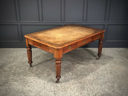 Large Victorian Mahogany Partners Writing Table