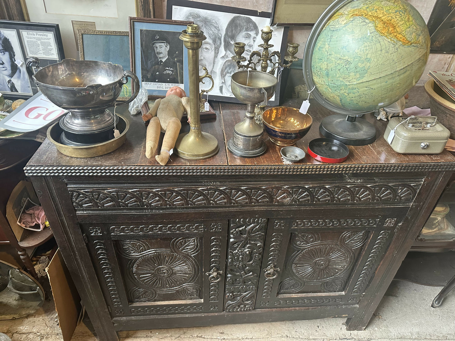 Gothic Carved Antique Sideboard