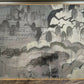 Antique Oak Chinoiserie decoupaged and hand painted large hinged Box
