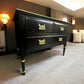 Black & Gold, Upcycled, Painted Dresser – Striking Modern Glamour with Hand-Finished Detail