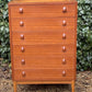 Vintage Tallboy Mid Century Danish Teak Dresser Chest Of Drawers