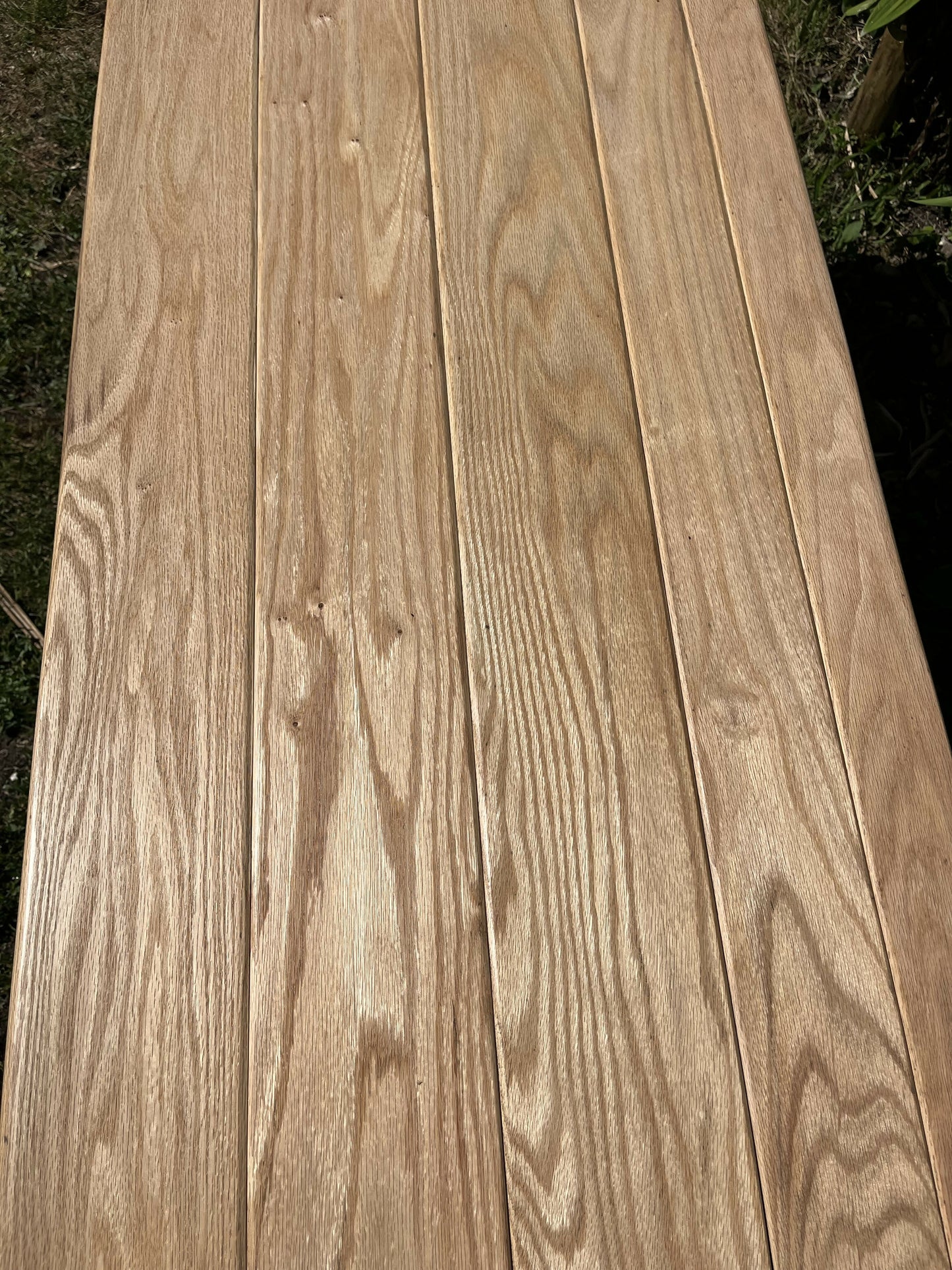 JAYCEE VINTAGE 1970s UPCYCLED COFFEE TABLE - SOLID OAK - GREY/NATURAL OAK TOP