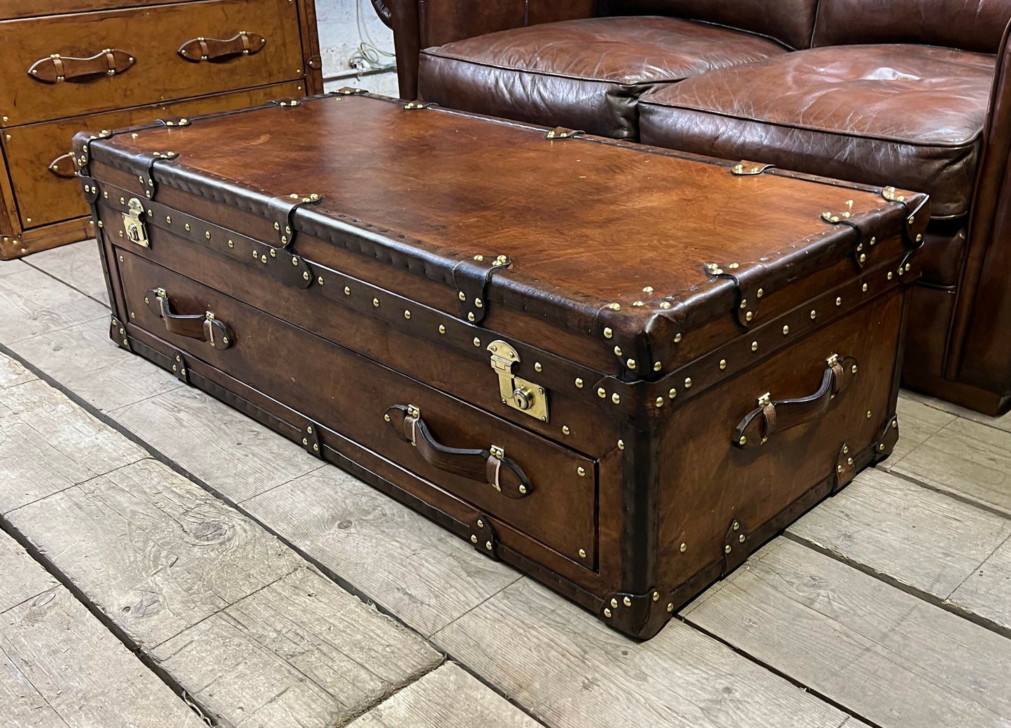 Vintage Coffee Table Storage Trunk, Luxury Home Interiors.