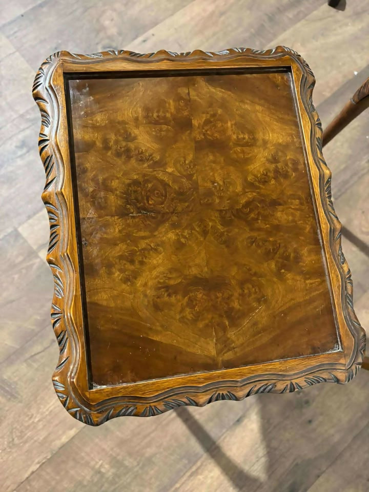 Vintage Burr Walnut Nest of Three Tables