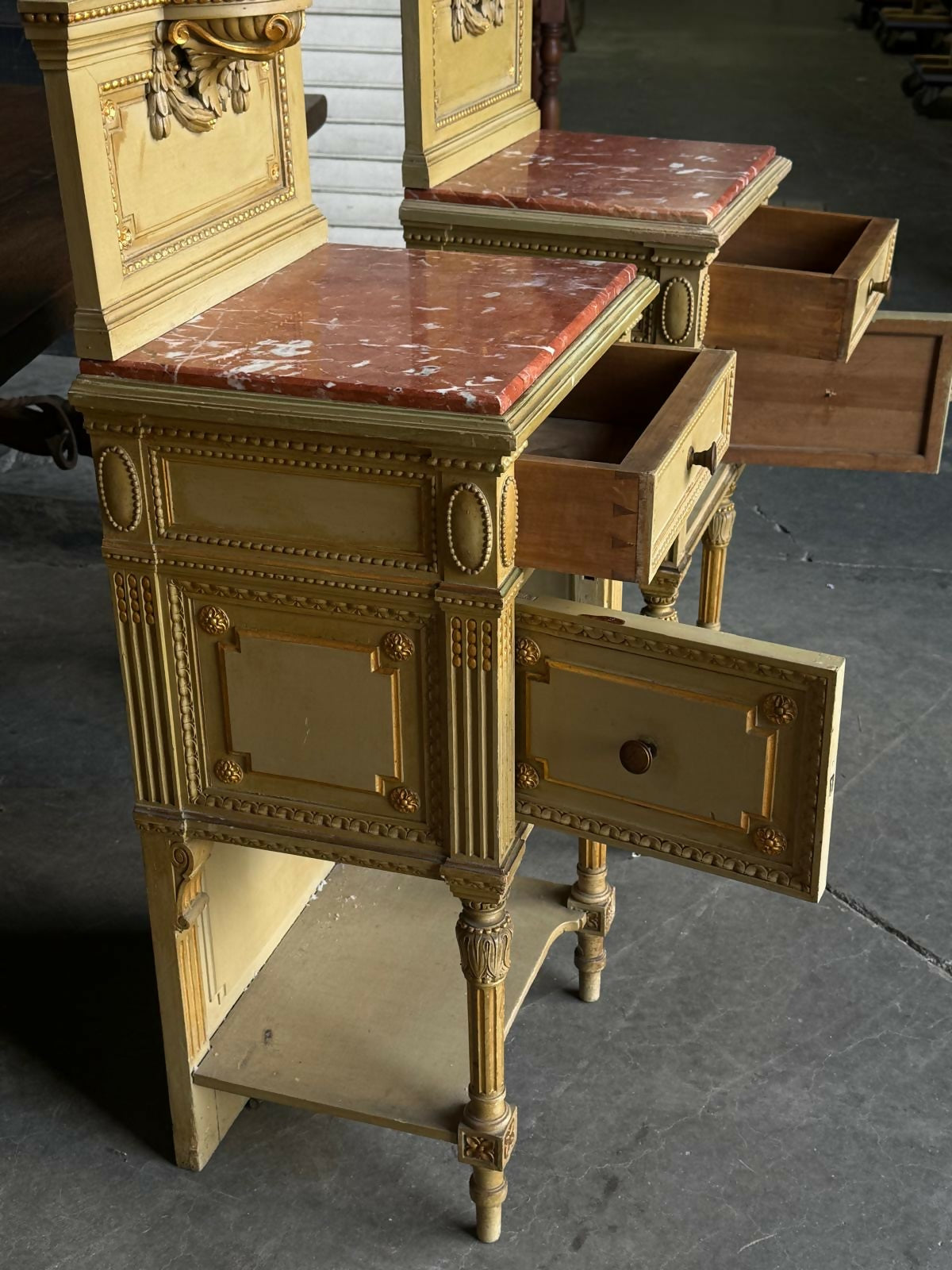 Wonderful Pair French Bedside Cabinets