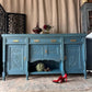 Blue Vintage Carved Sideboard