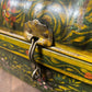 Vintage Indian Reclaimed Hand Painted Metal Trunk