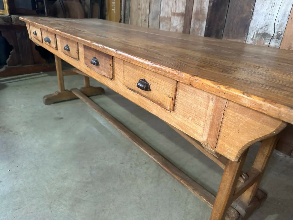 Antique French Convent Refectory Dining Table, c 1800. L219