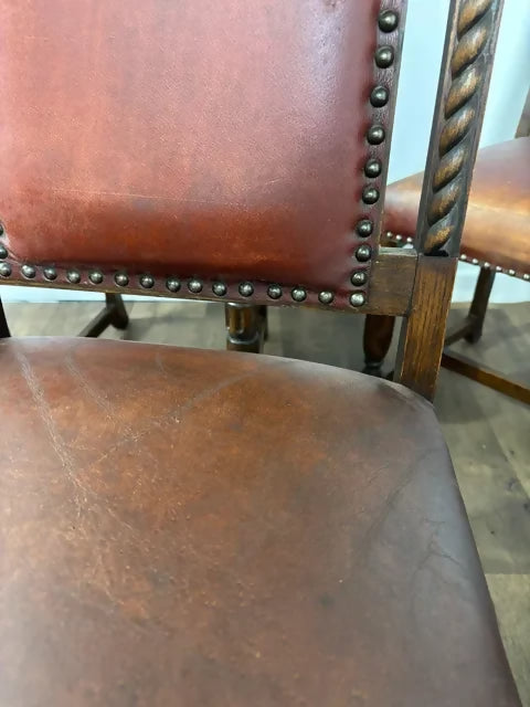 Vintage Set Of Four Oak Dining Chairs