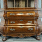 Bookcase Vintage French Carved Glass Doors Sideboard Drawers Cabinet LOT 4490