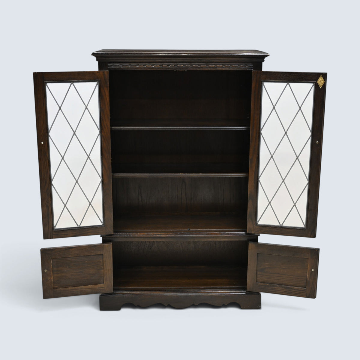 Old Charm Glazed Bookcase/Display Secret Drawer Model 2083 FREE UK Delivery*