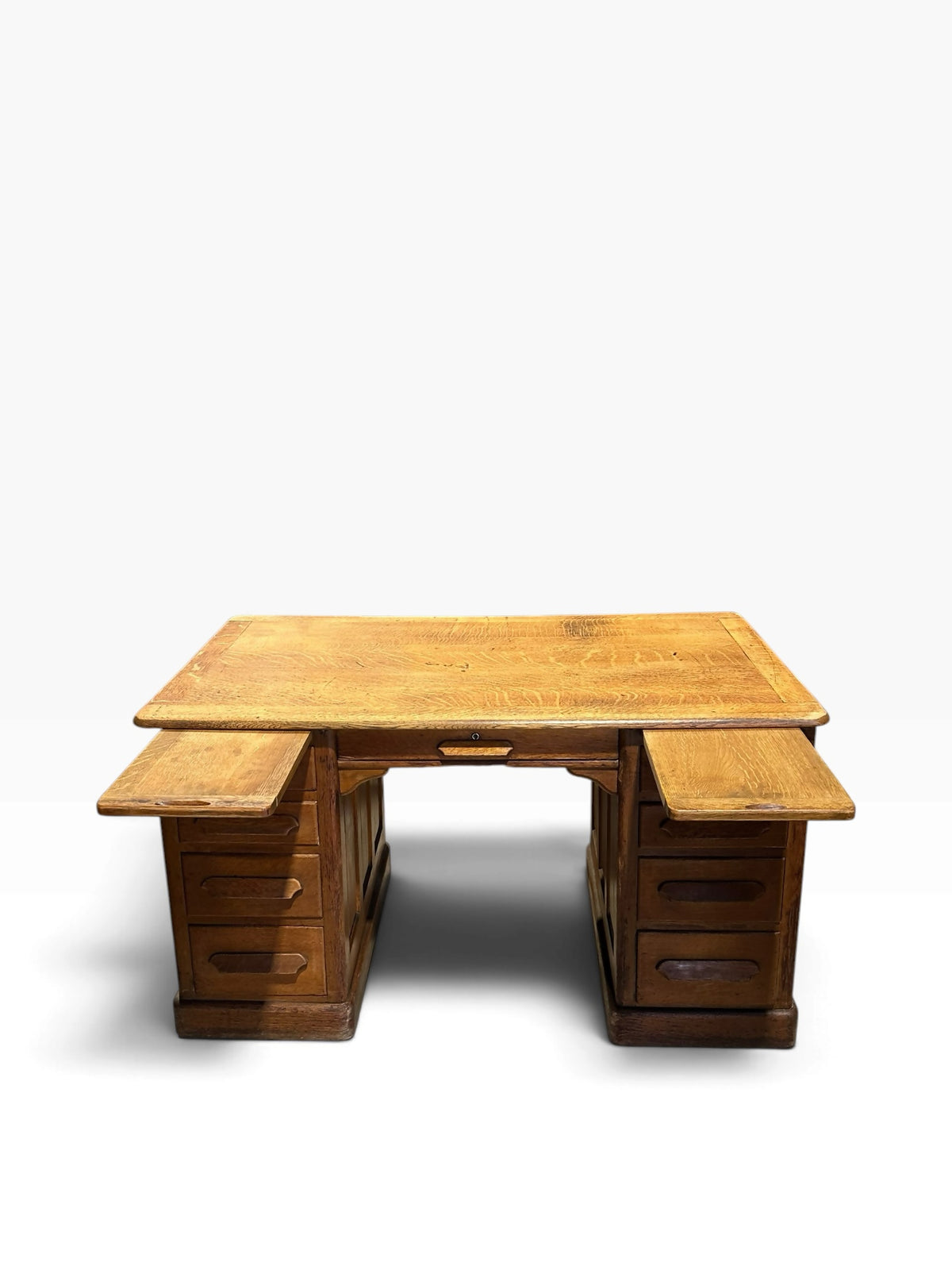 Art Deco period Oak pedestal desk