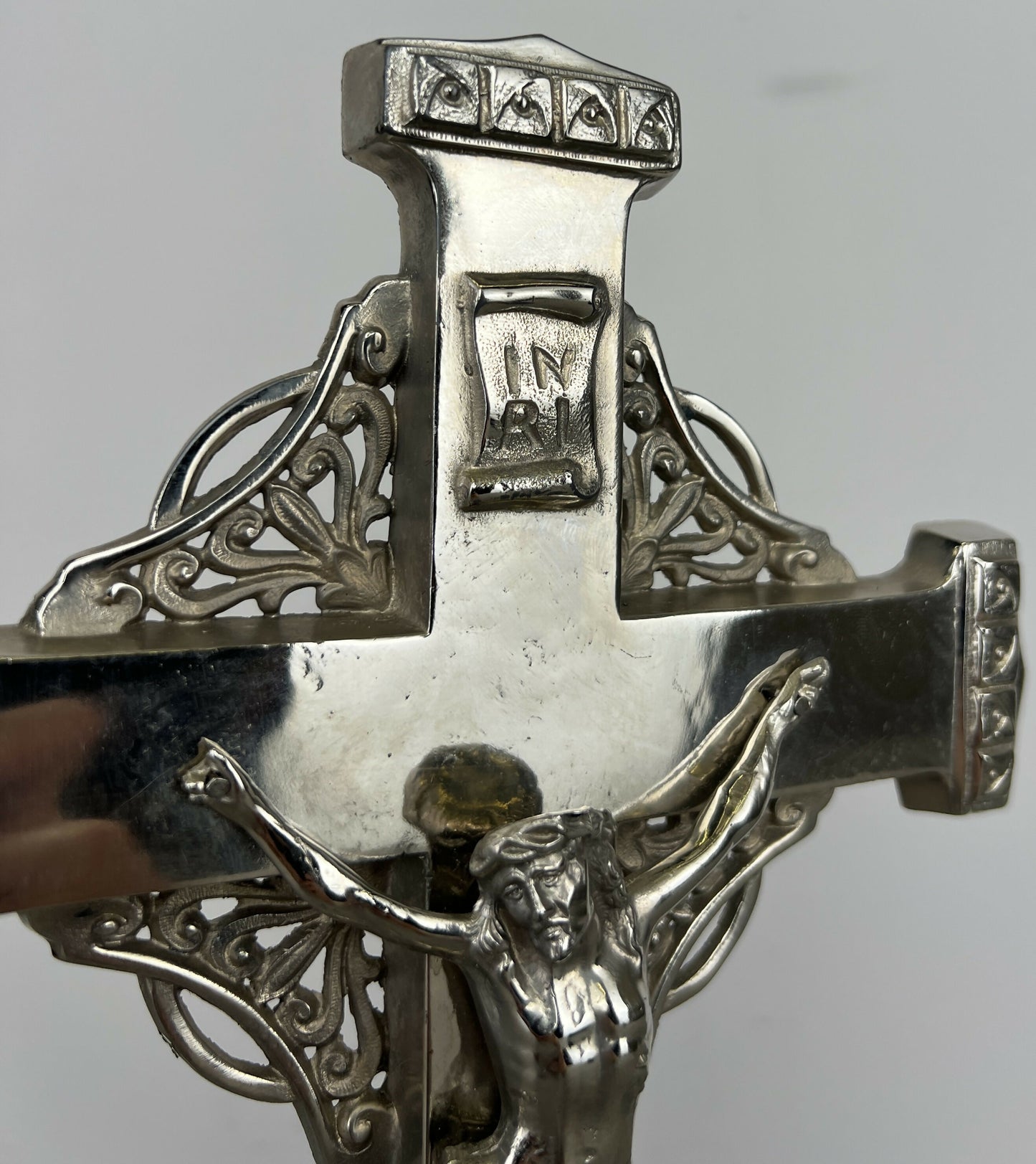 Crucifix Vintage French Style Metal Ornate Religious Figure LOT 6420