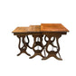 Vintage Regency style Walnut and Oak Lyle nest of tables