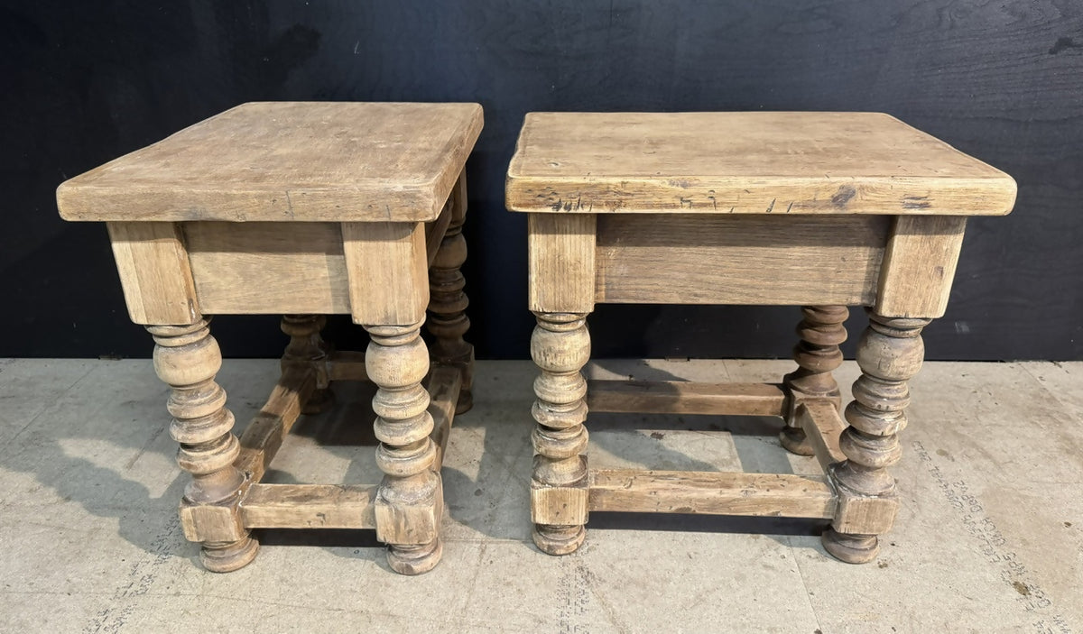 Quality Pair Oak Lamp Tables