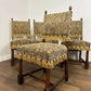 Set of Four Vintage Oak Upholstered Dining Chairs