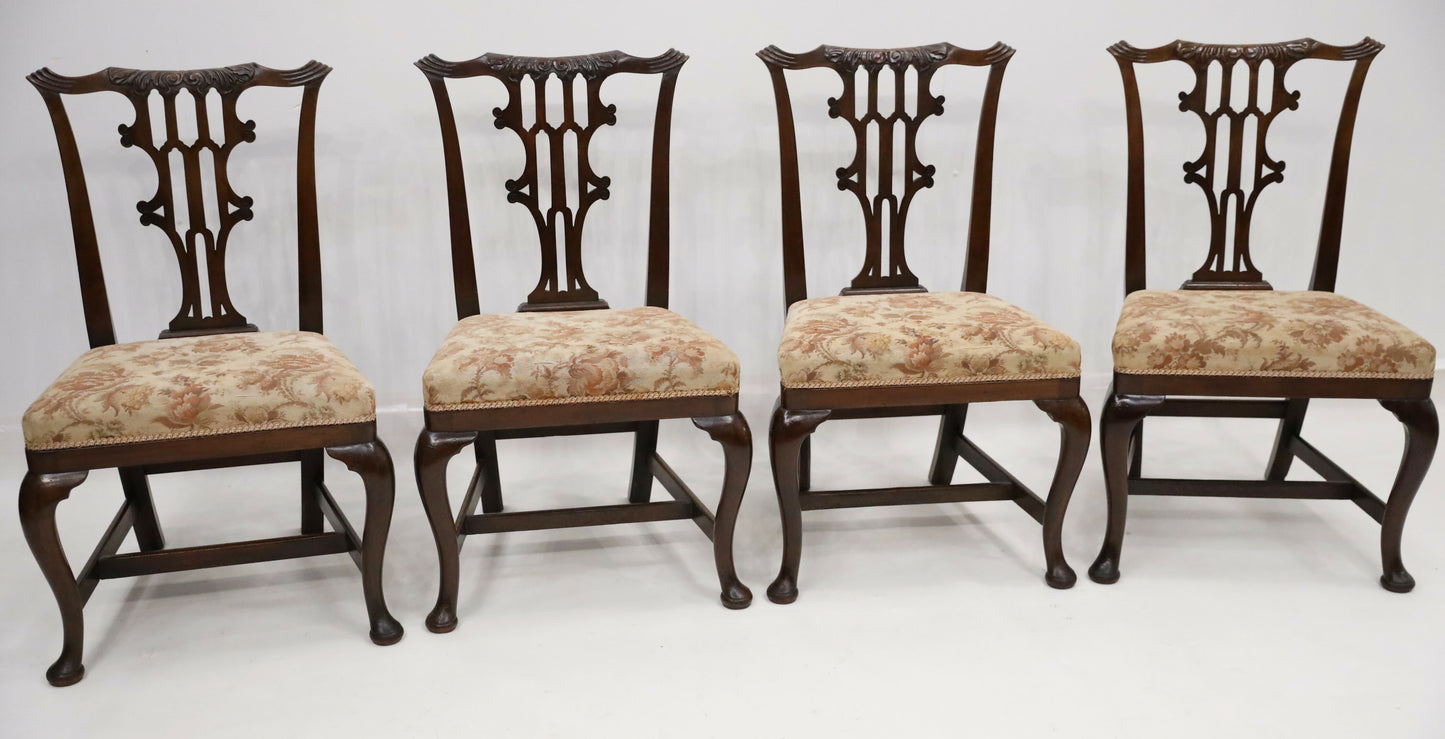 4 Chippendale Style Dining Chairs Cabriole Legs Carved Back FREE UK Delivery. SBR7223/0106B