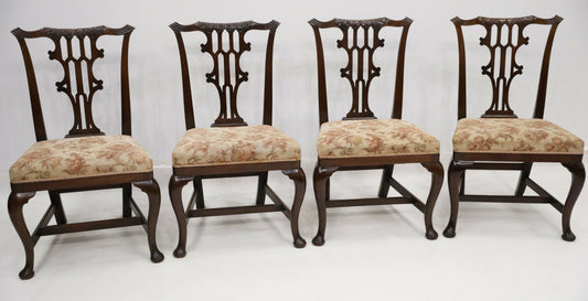 4 Chippendale Style Dining Chairs Cabriole Legs Carved Back FREE UK Delivery. SBR7223/0106B