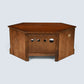 Old Charm TV Stand Linenfold Leaded Glass Doors Tudor Brown FREE UK Delivery*