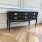 Stag minstrel black gold console table/ mid century modern vintage sideboard