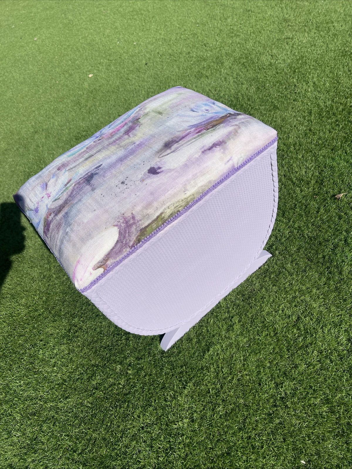 Small lavender ottoman or seat