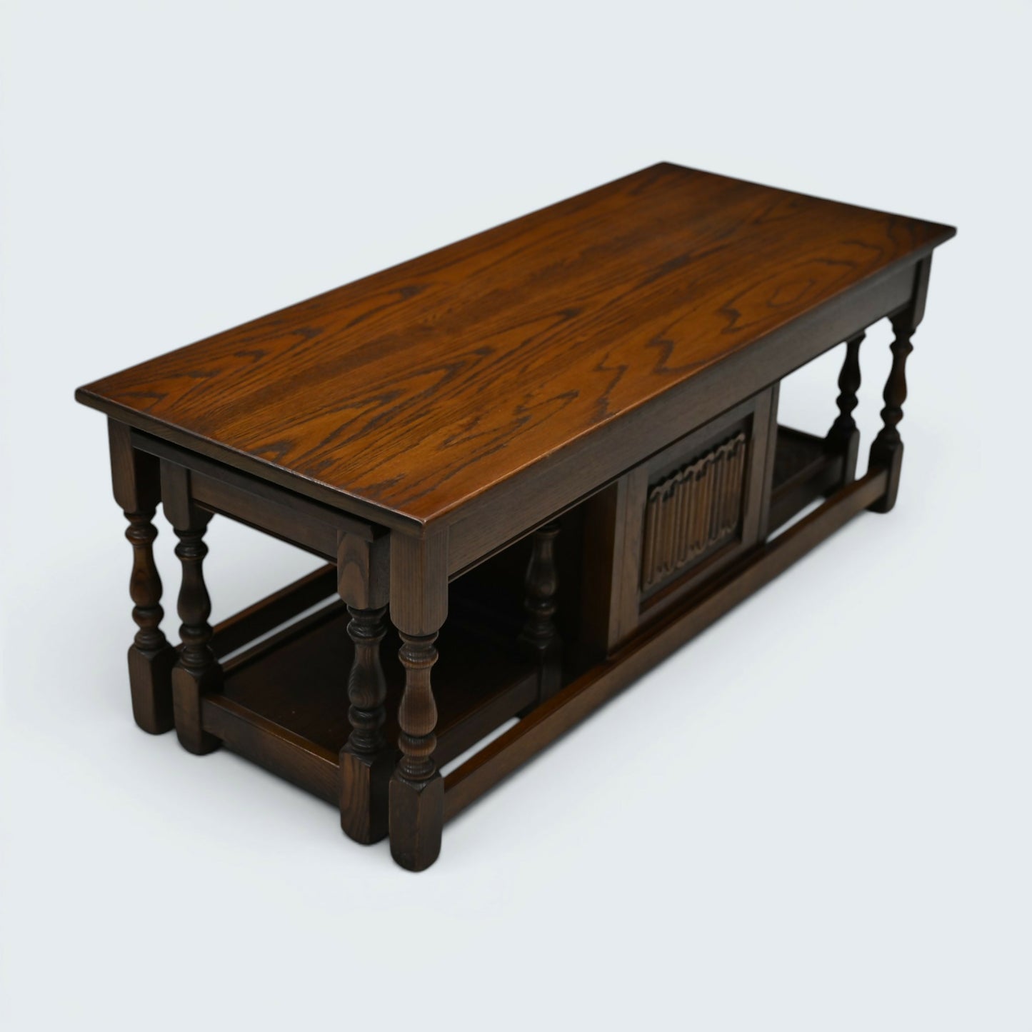 Old Charm Long Nest of Tables Solid Oak Coffee Table Light Oak FREE UK Delivery*