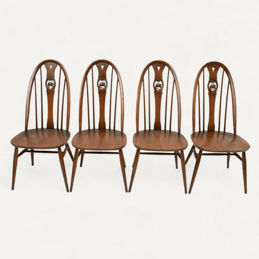 4 Ercol Dining Chairs Windsor Bow Backs Swan Fruitwood Finish FREE UK Delivery. SBR10473/1605E