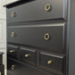 Stag minstrel white tallboy 7 drawer chest of drawers, professionally sprayed black