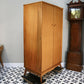 Alfred Cox Double Wardrobe in Walnut 1950s with Splayed Legs
