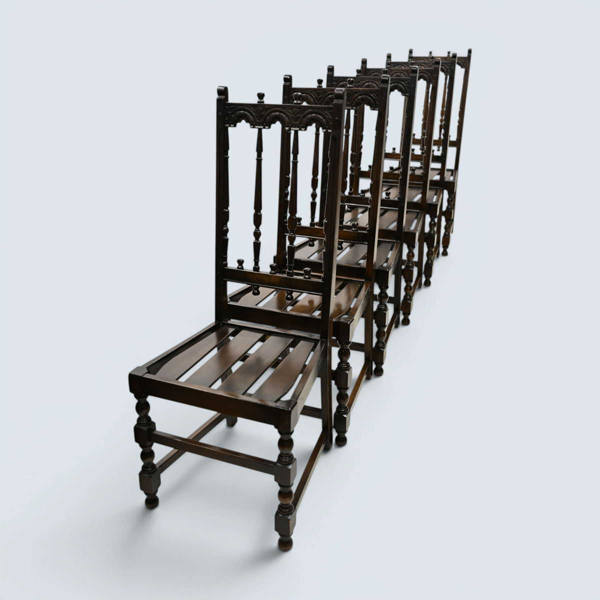 8 Ercol Dining Chairs Including 2 Carvers Yorkshire Range Dark FREE UK Delivery*