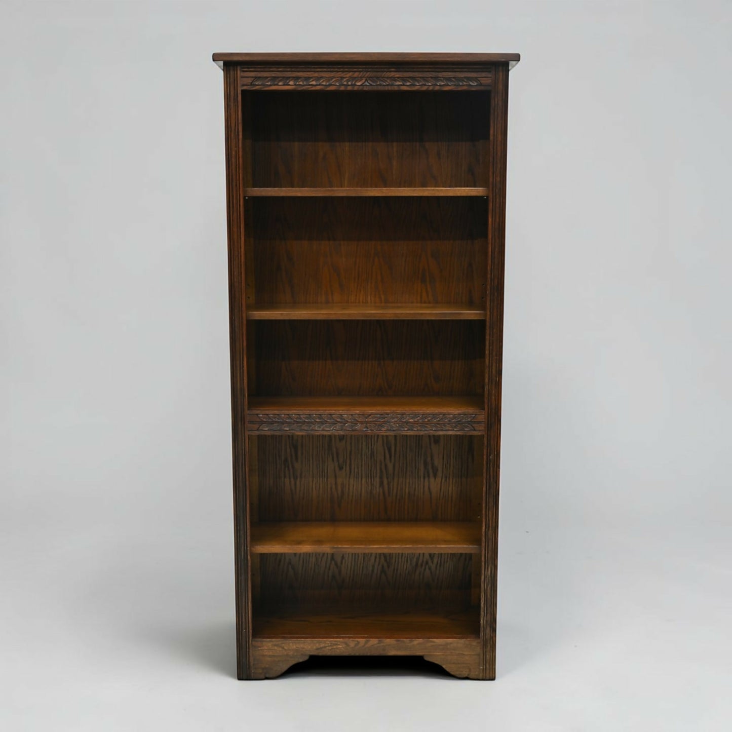 Old Charm Open Bookcase 4 Shelves Carvings Vintage Storage FREE UK Delivery*
