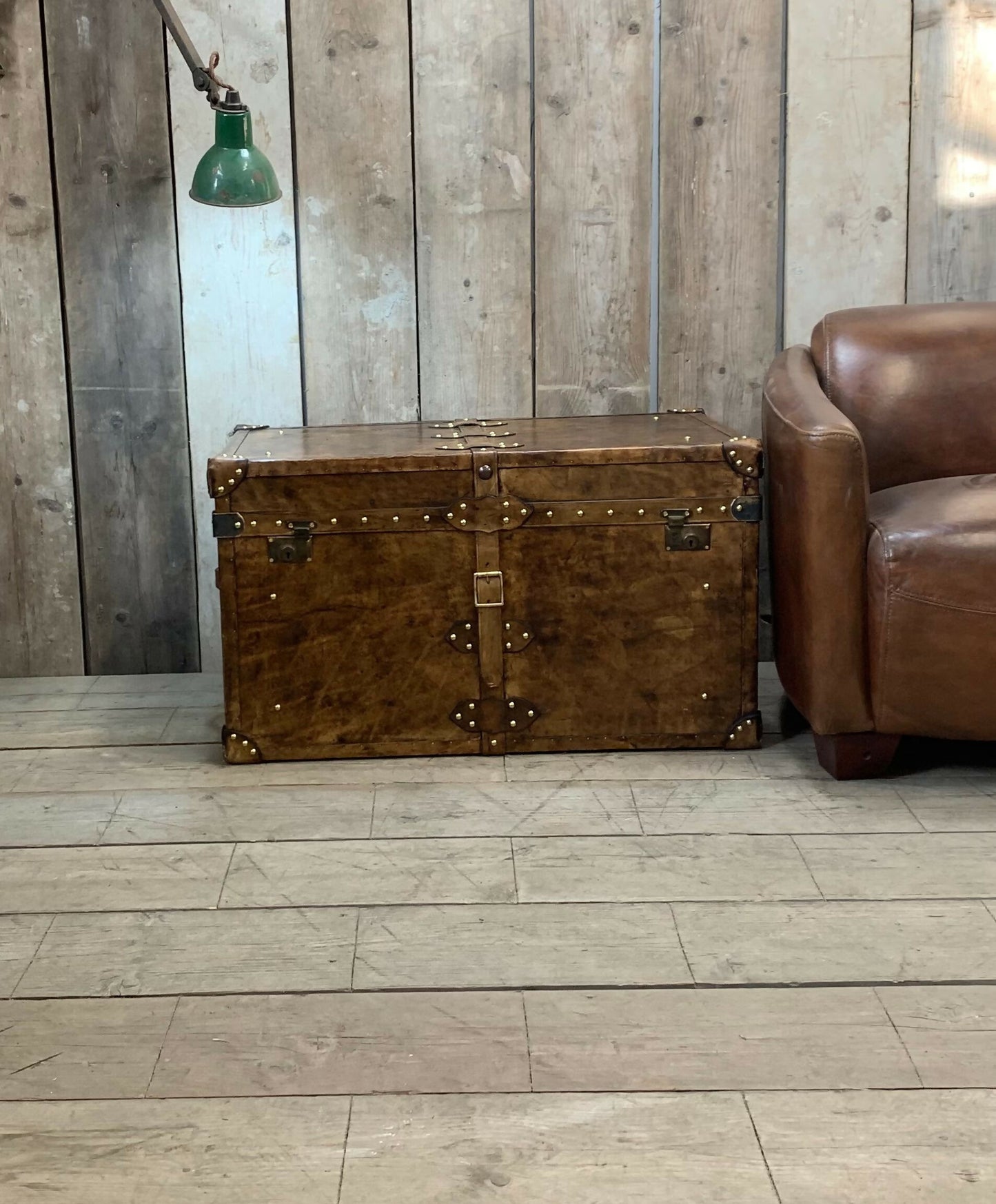 Luxury Handmade Leather Coffee Table Vintage Storage Trunk