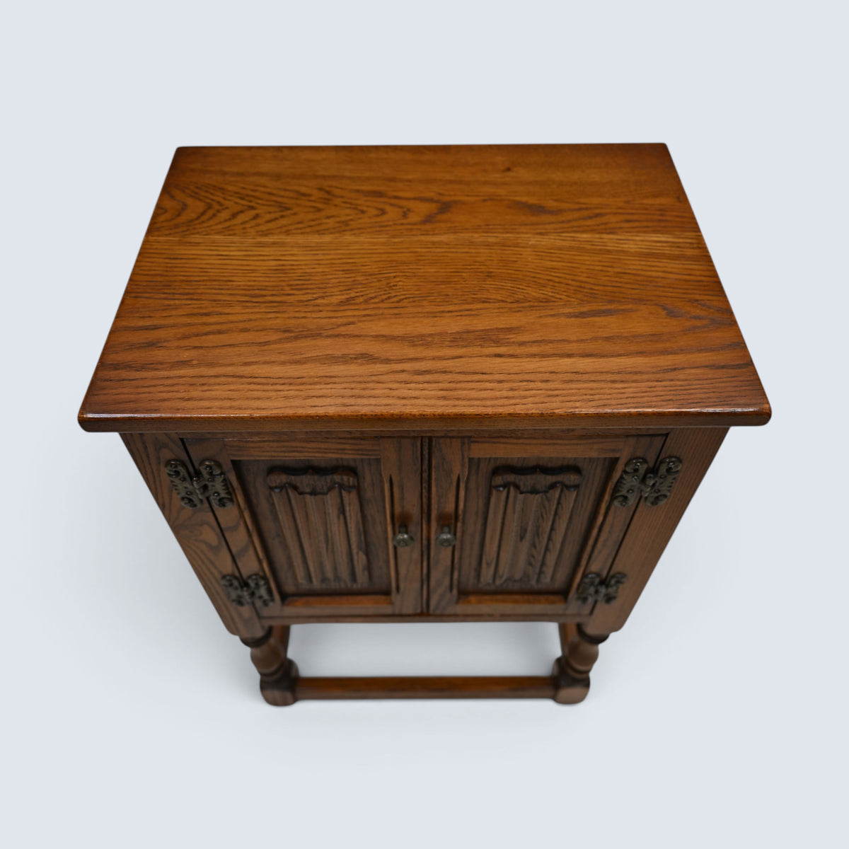 Old Charm Pedestal Cabinet/Side Table Linenfold Doors #1582 FREE UK Delivery*