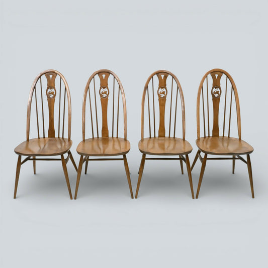 4 Ercol Windsor Swan Bow Back Dining Chairs Golden Dawn EXC FREE UK Delivery*