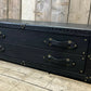 XL Black Leather 2 Drawer Coffee Table, End Table