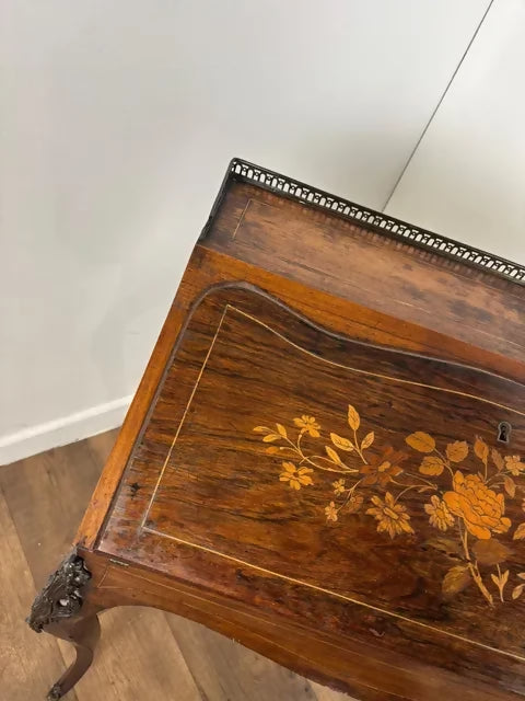 Victorian Walnut Inlaid Ladies Writing Desk / Bureau