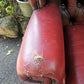 Vintage Oxblood Chesterfield Queen Anne Armchair High Back Button Back Well Worn