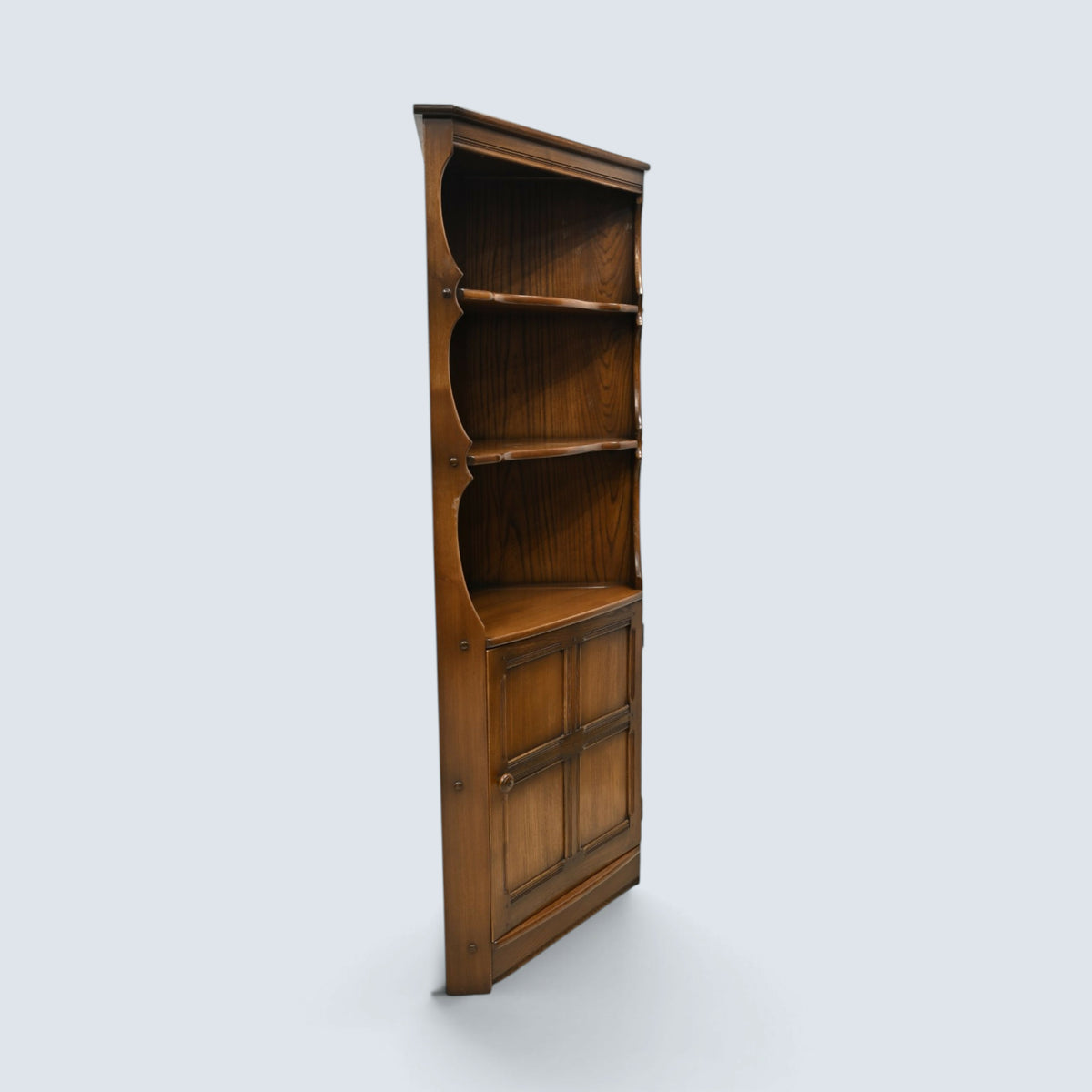 Genuine Ercol Corner Cabinet with Shelves and Cupboard #474 EXC FREE UK Delivery
