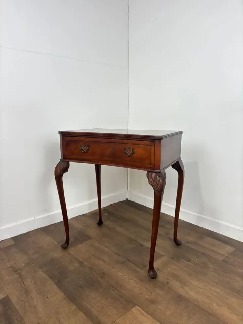 Reproduction Mahogany Side Table With Drawer